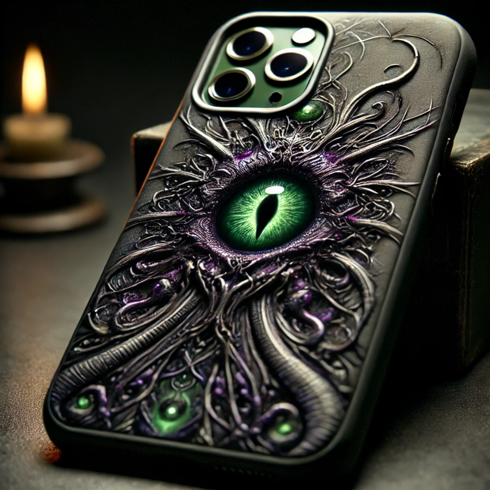 Cthulhu Eye 3D Relief Phone Case, Multiple Designs Available, Horror Tentacle and Evil Eye Patterns for iPhone, Samsung Galaxy