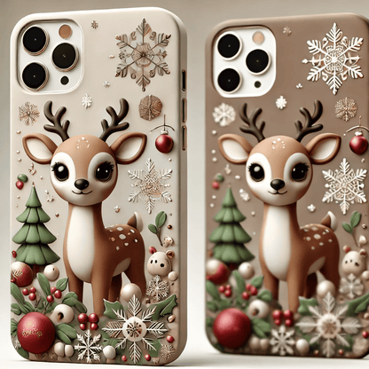 Christmas Reindeer Phone Case,Multiple Reindeer Winter Design for iPhone, Samsung Galaxy, Google Pixel, Xiaomi