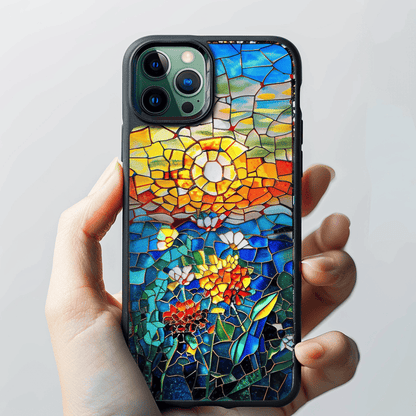 Flower Oil Mosaic Style Cell Phone Case,Multiple Designs for iPhone, Samsung Galaxy