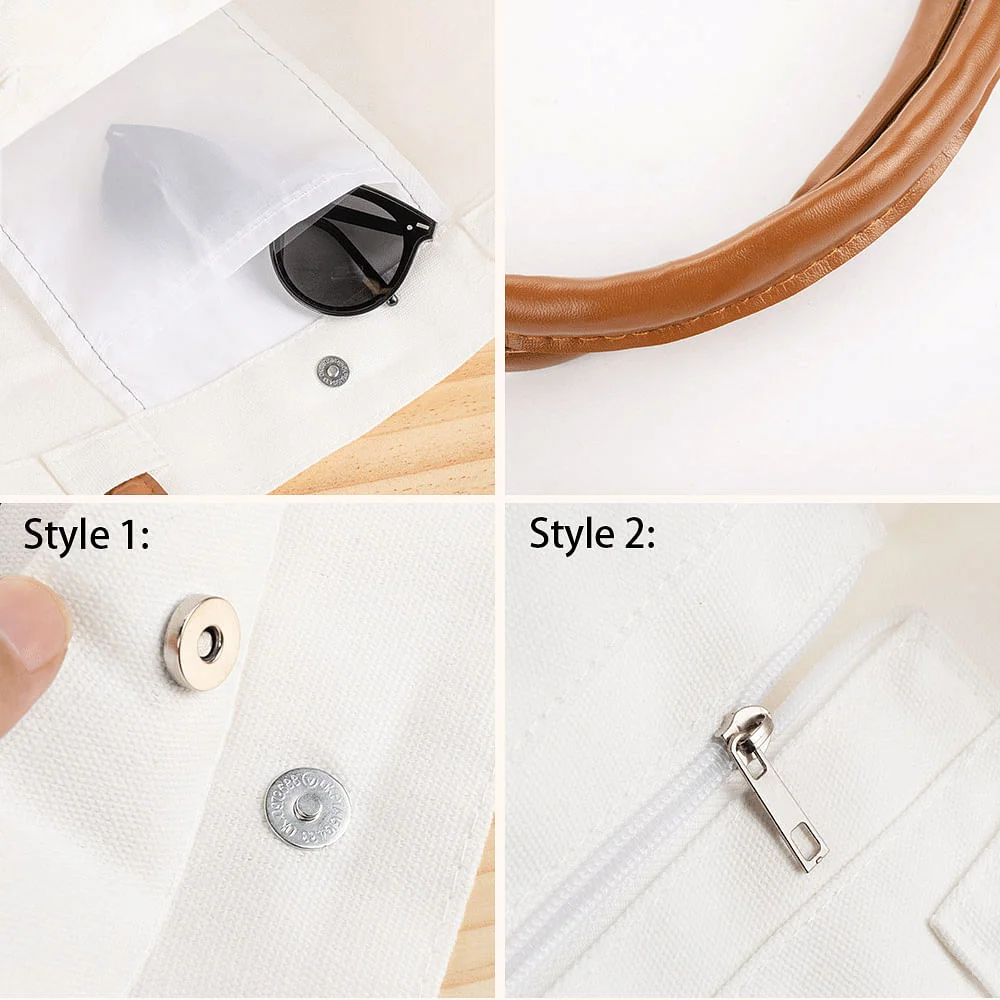 Custom Bridesmaid Canvas Tote Bag with Name, Beach Bag with Zipper/Magnetic Buckle, Bridal Party Gift, Birthday/Wedding Gift for Friends/Bridesmaid