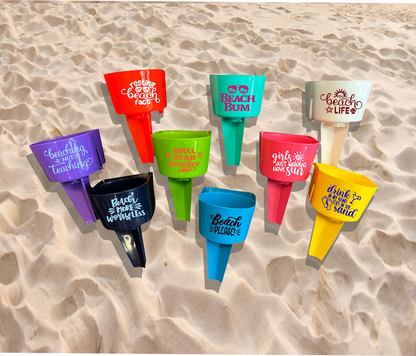 Beach Cup & Phone Holder | drink sand personalized graduation bride gift birthday girls trip wedding favors teacher team family Mother’s Day