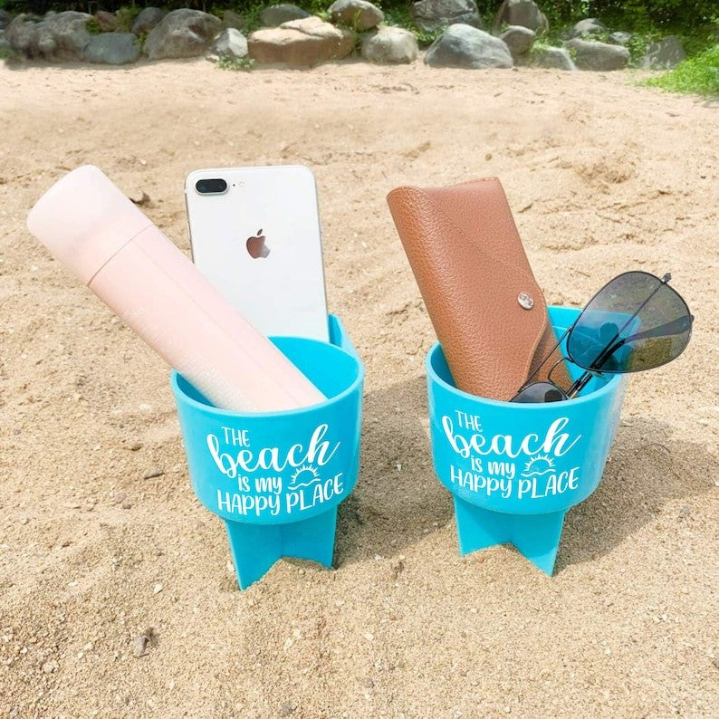 Beach Cup & Phone Holder | drink sand personalized graduation bride gift birthday girls trip wedding favors teacher team family Mother’s Day