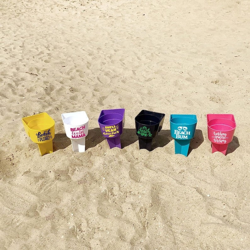 Beach Cup & Phone Holder | drink sand personalized graduation bride gift birthday girls trip wedding favors teacher team family Mother’s Day