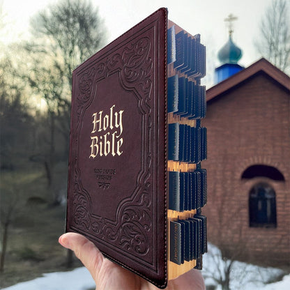 KJV Holy Bible, Giant Print Full-size Faux Leather Red Letter Edition - Thumb Index & Ribbon Marker, King James Version, Dark Brown (KJV Full Size GP Editions)