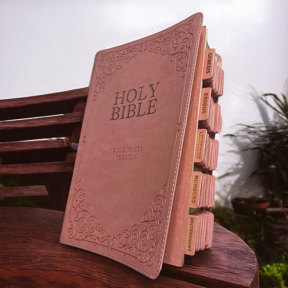 KJV Holy Bible, Giant Print Full-size Faux Leather Red Letter Edition - Thumb Index & Ribbon Marker, King James Version, Pink (KJV Full Size GP Editions)