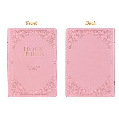 KJV Holy Bible, Giant Print Full-size Faux Leather Red Letter Edition - Thumb Index & Ribbon Marker, King James Version, Pink (KJV Full Size GP Editions)
