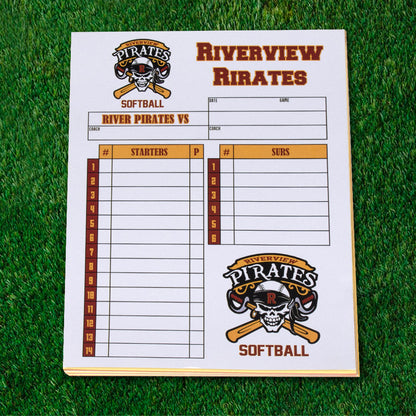 Custom Lineup Cards Baseball or Softball - 4 Part Carbonless