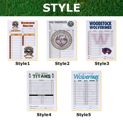Custom Lineup Cards Baseball or Softball - 4 Part Carbonless