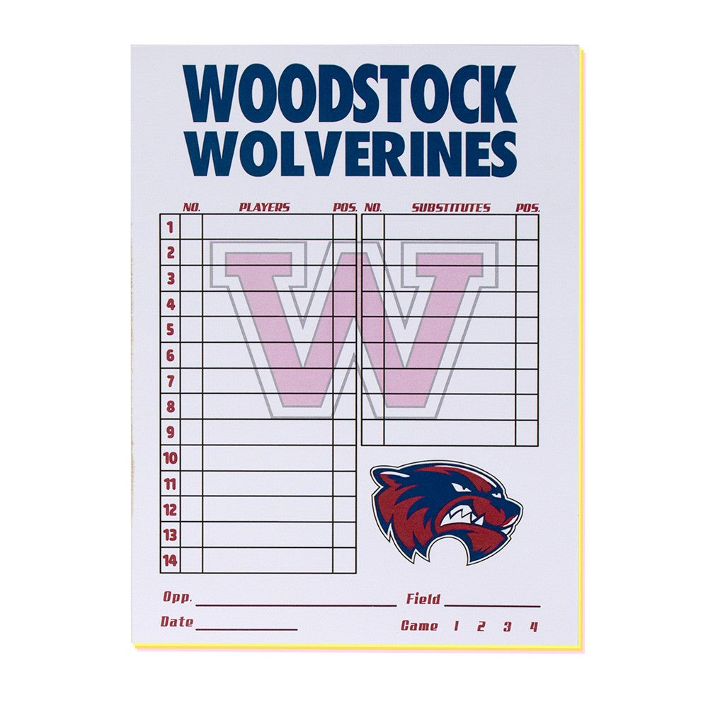 Custom Lineup Cards Baseball or Softball - 4 Part Carbonless