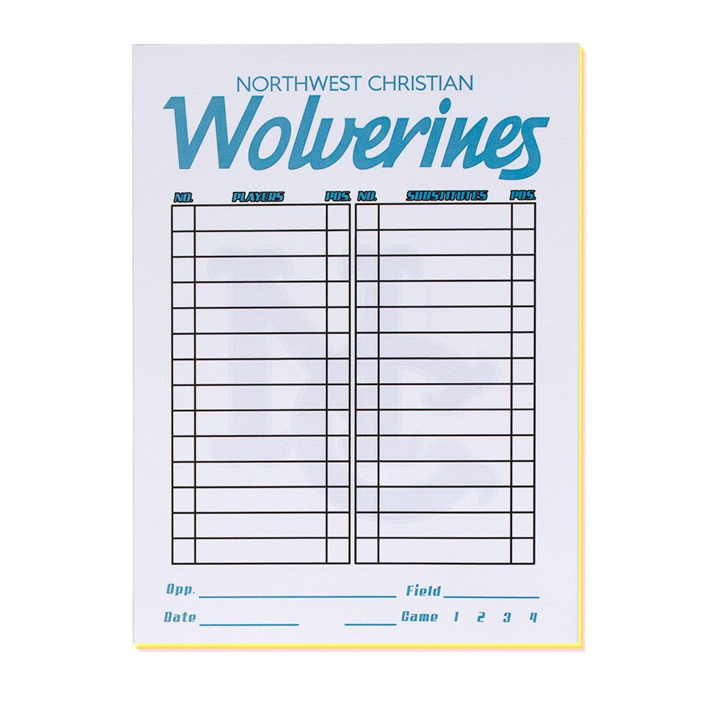 Custom Lineup Cards Baseball or Softball - 4 Part Carbonless