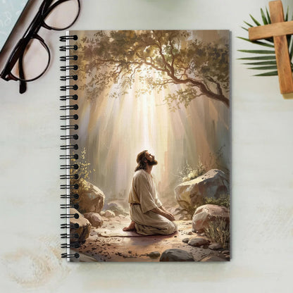 Jesus Praying in Gethsemane Notebook, Christian Devotional Journal for Bible Study & Daily Prayers, Spiritual Gift, Faith-Based Gift for Men/Women