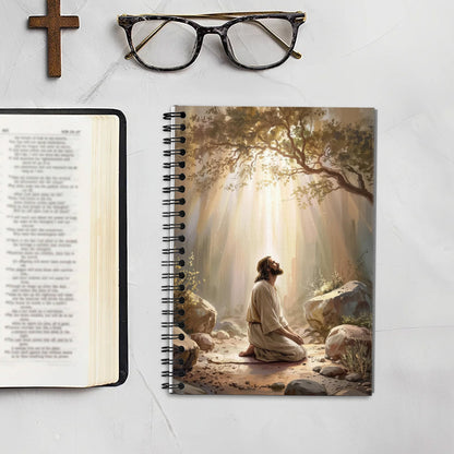 Jesus Praying in Gethsemane Notebook, Christian Devotional Journal for Bible Study & Daily Prayers, Spiritual Gift, Faith-Based Gift for Men/Women