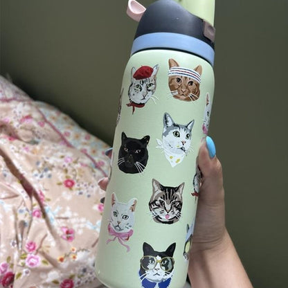 Cat Collage Water Bottle