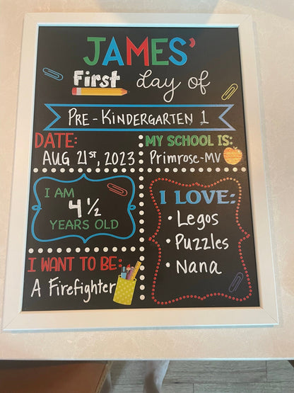 First Day of School Sign reusable, Back to School Chalkboard Sign, Milestone Chalkboard, 1st day of school sign, Last day of school sign