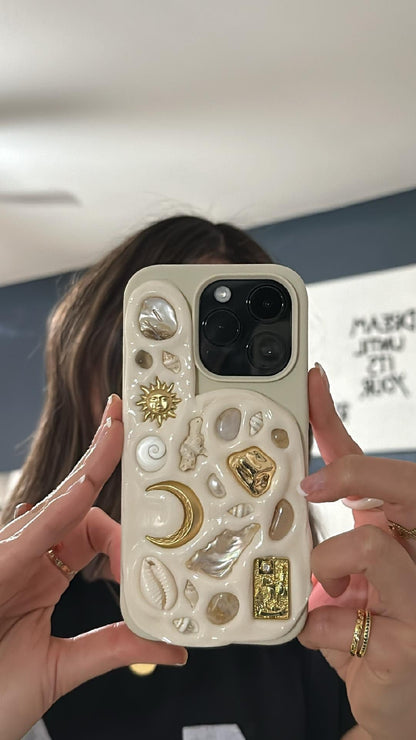 Celestial Shell Stone Mosaic Decoden Phone Case