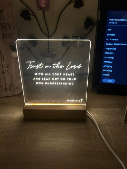Bible Verse LED Light • Custom LED Night Light • Favorite Bible Verse • LED Frame • New Home Gift • Christmas Gift Christian • BVL01