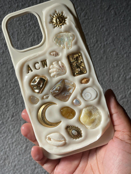 Celestial Shell Stone Mosaic Decoden Phone Case