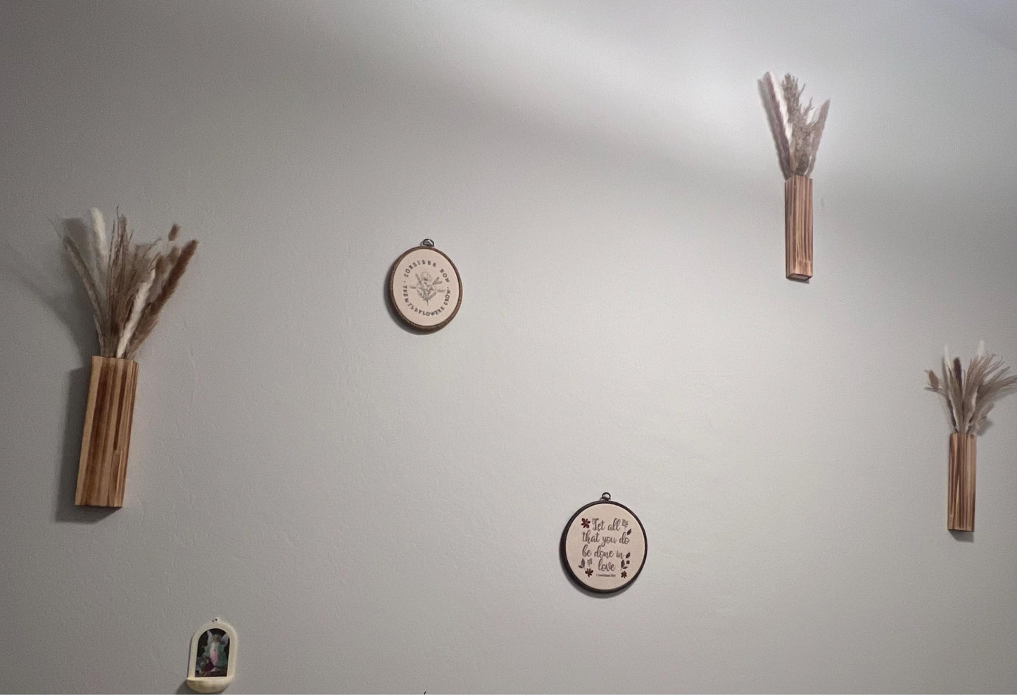 Consider the Wildflowers Luke 12:27 Floral Finished Embroidery Hoop Wall Decor, Scripture Home Decor, Bible Verses, Embroidery Nursery Decor