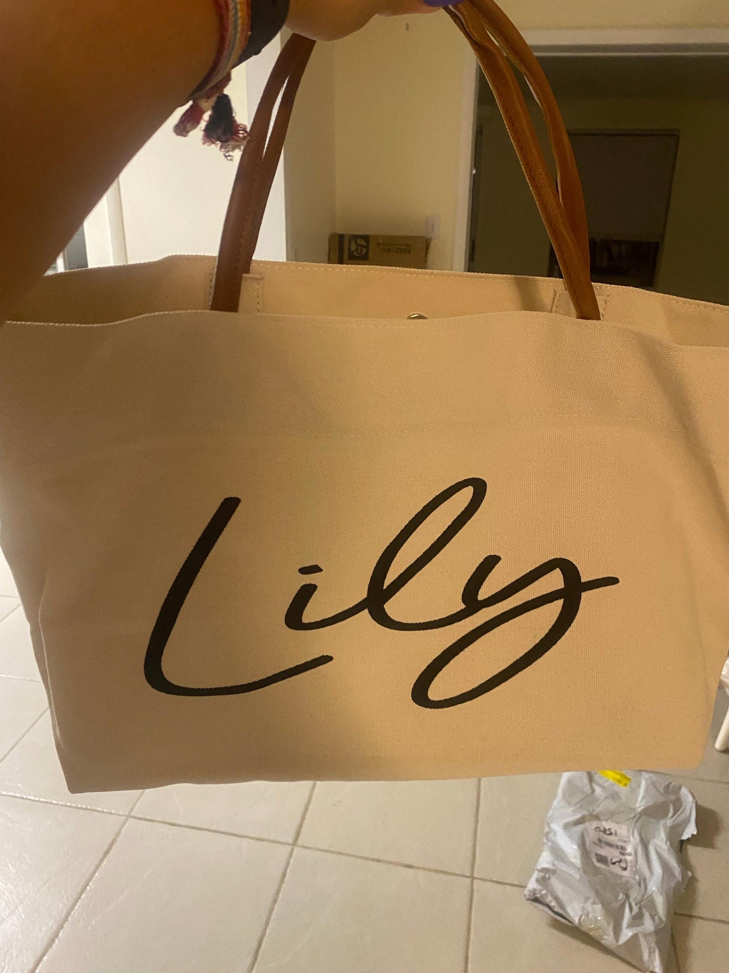 Custom Bridesmaid Canvas Tote Bag with Name, Beach Bag with Zipper/Magnetic Buckle, Bridal Party Gift, Birthday/Wedding Gift for Friends/Bridesmaid