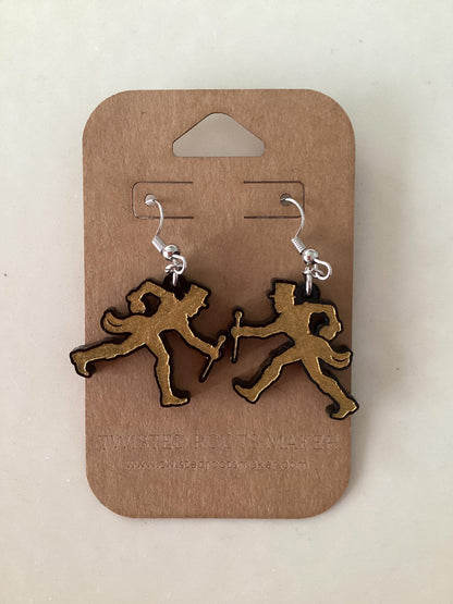 Custom School Mascot/Logo Laser Cut Painted Dangle Earrings | High School | College | Band | Cheer | Booster | Fundraiser
