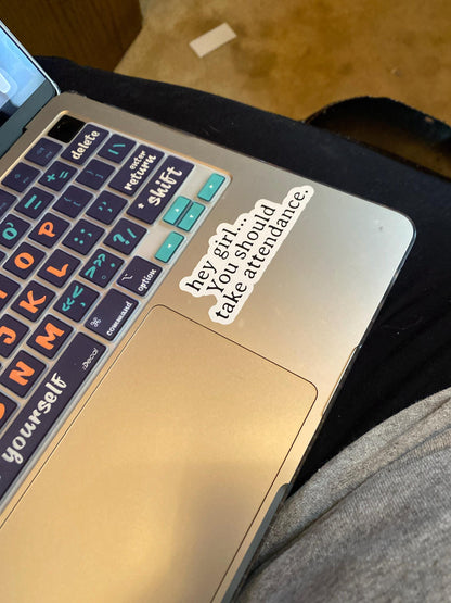 Teacher Stickers, Funny Gift for Teachers, Hey Girl, You should take attendance