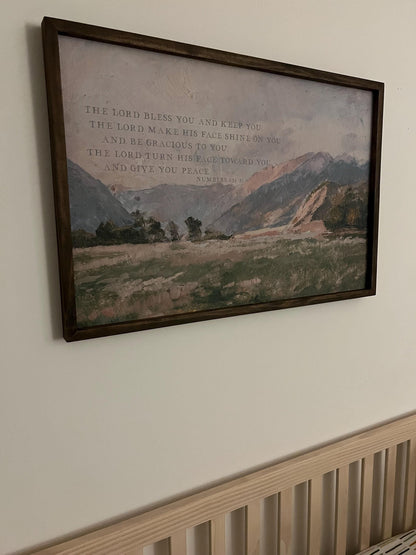 Christian Wall Art | Bible Verse Wall Art | May The Lord Bless You And Keep You | The Blessing Kari Jobe Canvas Wall Art Print  | F570