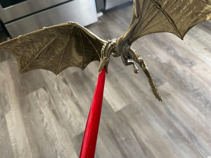 Fly-By Fire Breathing Dragon Bookshelf Decor - Fantasy Display for Dragon Lovers | Dragon Book Shelf Decor | Graduation Gift | Graduate Gift