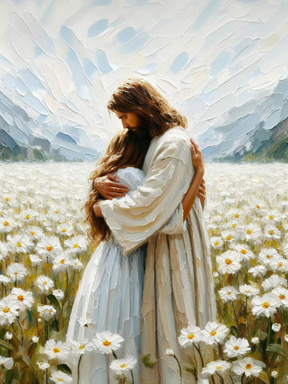 His Love, Christian Wall Art, Jesus Hugging Woman, Jesus Art, LDS Prints, Bible Art, Jesus with Woman, Jesus Wall Art, Christian Printable