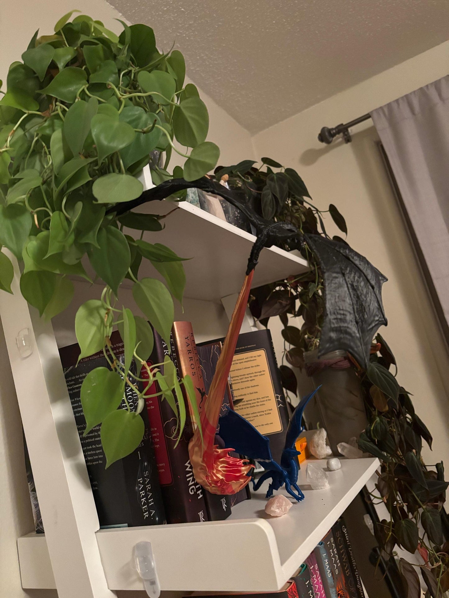 Fly-By Fire Breathing Dragon Bookshelf Decor - Fantasy Display for Dragon Lovers | Dragon Book Shelf Decor | Graduation Gift | Graduate Gift