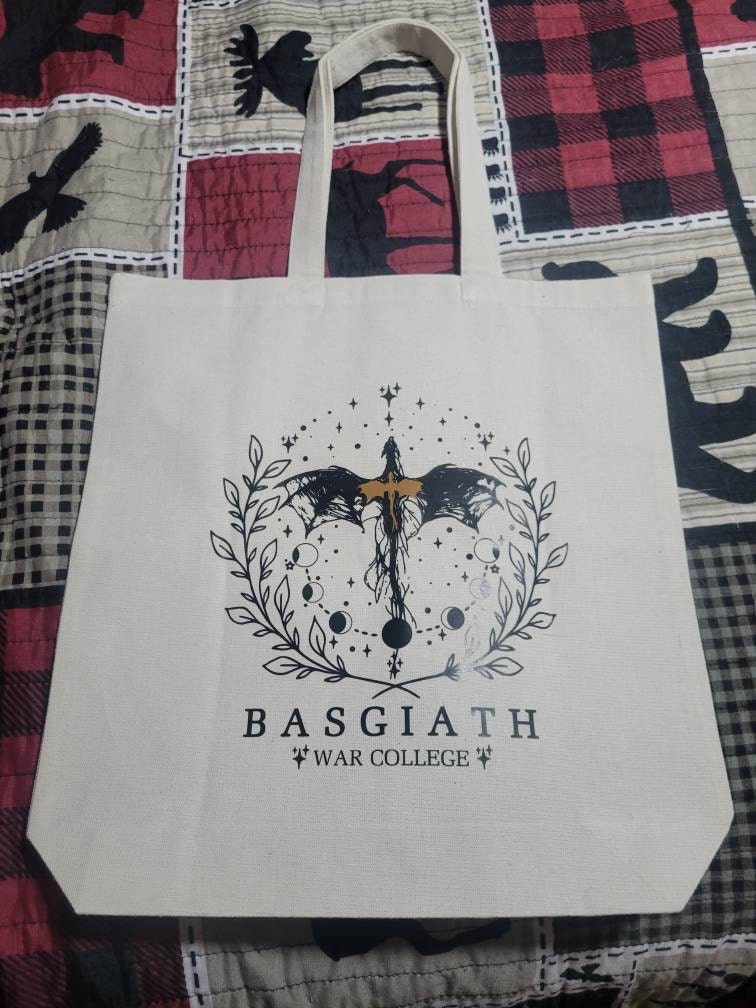 Fourth Wing Tote Bag, Basgiath War College Canvas Bag, Dragon Rider, Bookish Tote Bag Riders Quadrant, Fantasy reader