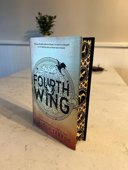 Fourth Wing or Iron Flame or Onyx Storm | Rebecca Yarros | Custom | Stenciled Painted Edges | Bookish Stickers and Bookmark included |