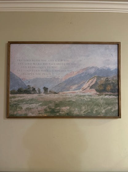 Christian Wall Art | Bible Verse Wall Art | May The Lord Bless You And Keep You | The Blessing Kari Jobe Canvas Wall Art Print  | F570