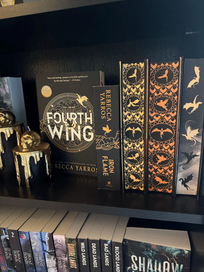Fourth Wing or Iron Flame or Onyx Storm | Rebecca Yarros | Custom | Stenciled Painted Edges | Bookish Stickers and Bookmark included |