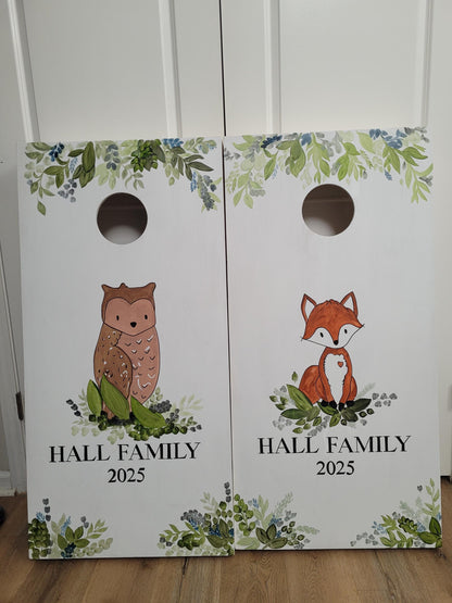 Custom Cornhole Boards, Company logo, Sport, College, House Divided, Monogram, Cornhole Set with Bags, Housewarming Gift