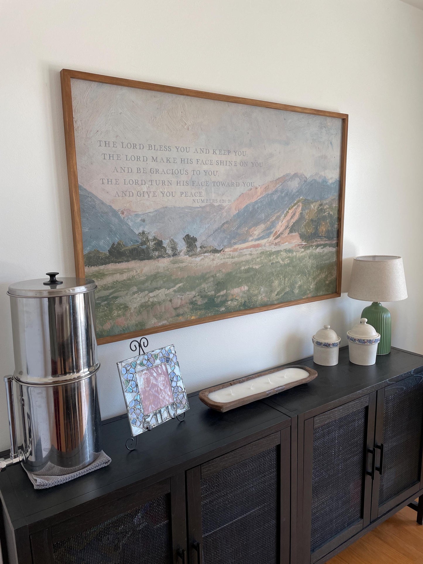 Christian Wall Art | Bible Verse Wall Art | May The Lord Bless You And Keep You | The Blessing Kari Jobe Canvas Wall Art Print  | F570