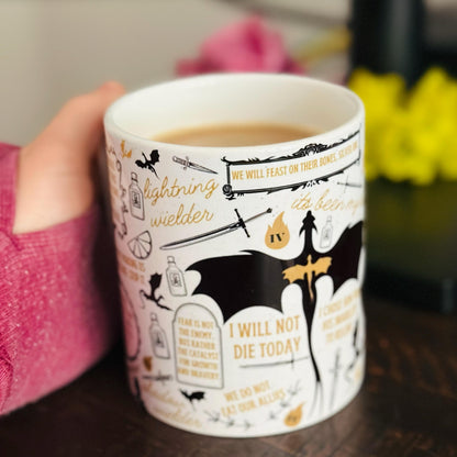 Fourth Wing Quote Mug Fantasy Bookish Gift, Dragon Rider Coffee Cup, Basgiath War College Merch, Violet Sorrengail and Xaden Riorson Fan