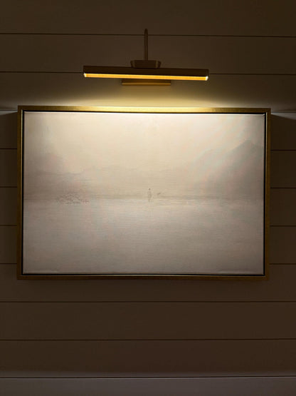 Jesus Leaves the 99 Premium Canvas, Framed, Beige, White, Neutral, Framed, Lost Sheep, Shepherd, Horizontal Sketch Bible Pray Faith Art Gift