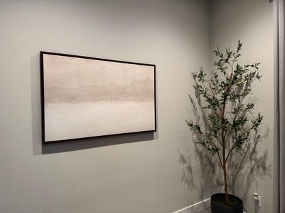 Jesus Leaves the 99 Premium Canvas, Framed, Beige, White, Neutral, Framed, Lost Sheep, Shepherd, Horizontal Sketch Bible Pray Faith Art Gift