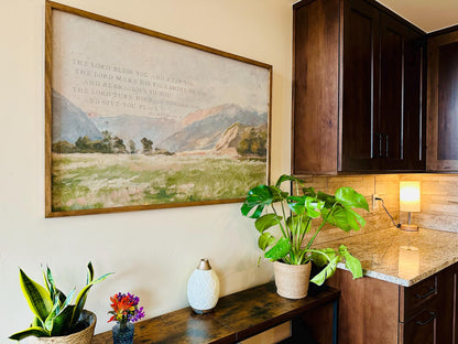 Christian Wall Art | Bible Verse Wall Art | May The Lord Bless You And Keep You | The Blessing Kari Jobe Canvas Wall Art Print  | F570