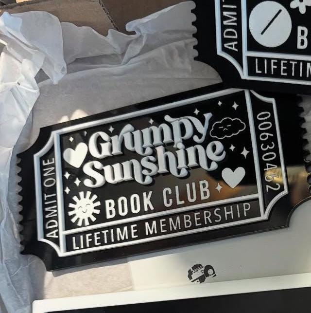 Bookish Ticket | Bookclub Ticket | Bookshelf Decor | Bookish Decor | Romance Books | Bookworm | Book Lover