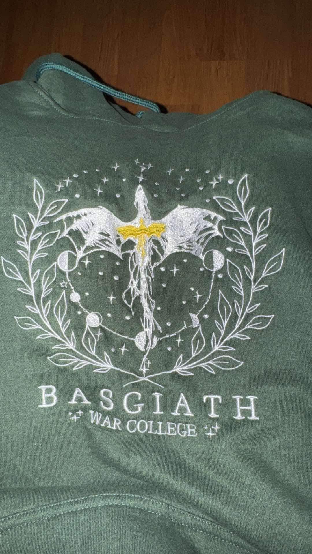 Fourth Wing Embroidered Sweatshirt,Custom Basgiath War College, Dragon Rider,Violet Sorrengail,Rebecca Yorros,Xaden Riorson,Fantasy Reader