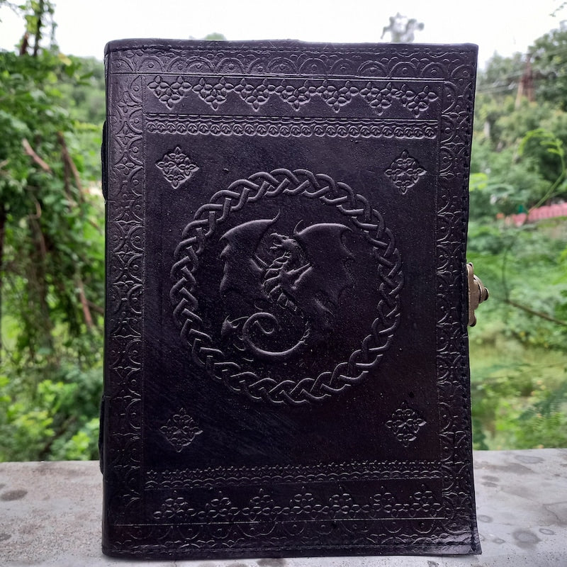 Celtic Dragon Leather Journal, Dragon Leather Notebook, Handmade Leather Journal, Dragon Journal Writing Notebook for Men & Women