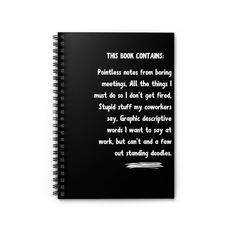 Custom Funny Work Notebook, Sarcastic Spiral Notebook, Coworker Gift, Staff Thank You Present Idea for Men/Women