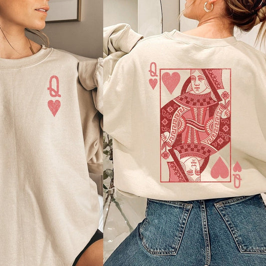 Queen of Hearts Sweatshirt, Funny Valentines Day Sweatshirt, Teacher Valentines Shirt, Nurse Valentines Tshirt Gift, Alice in Wonderland Tee