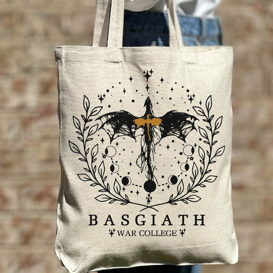 Fourth Wing Tote Bag, Basgiath War College Canvas Bag, Dragon Rider, Bookish Tote Bag Riders Quadrant, Fantasy reader