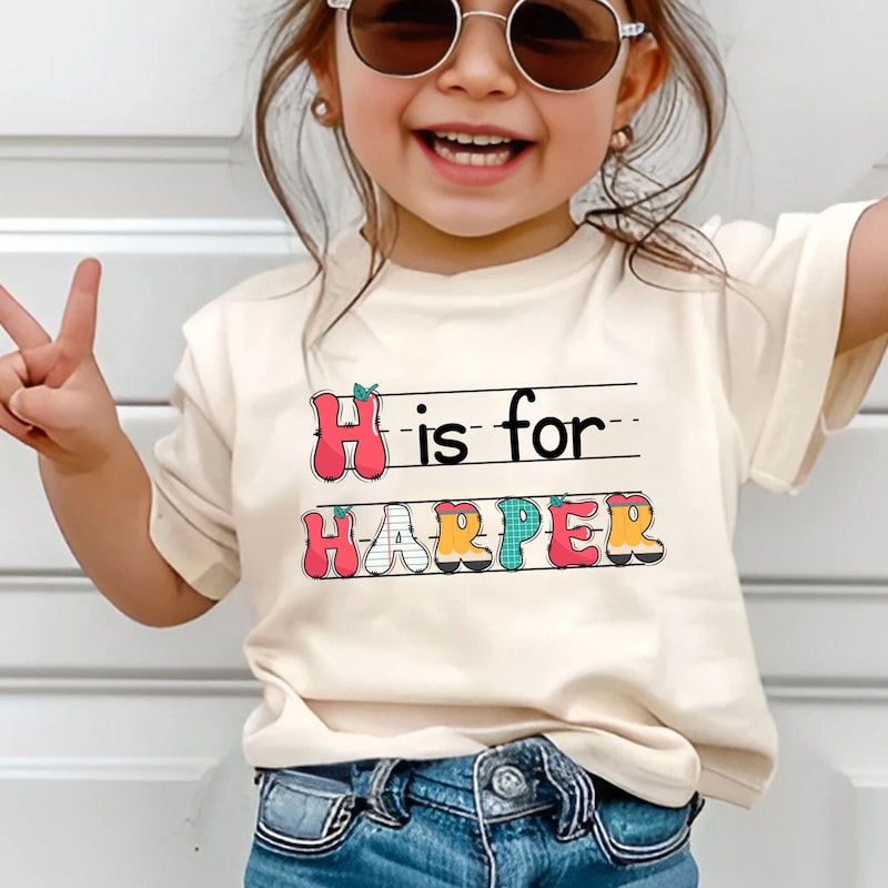 Custom Kids Name Back To School Shirt Shirt, Toddler First Day of School Tee Kindergarten Shirt With Name, First Day School Outfit