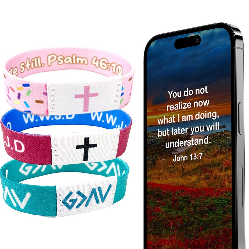Christian Bracelet | Tap to Get Daily Verse | God is Greater than The Highs and The Lows | Bible Verse Bracelet | Elastic NFC Bracelet