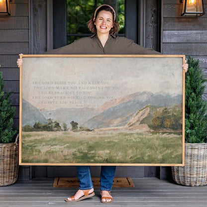 Christian Wall Art | Bible Verse Wall Art | May The Lord Bless You And Keep You | The Blessing Kari Jobe Canvas Wall Art Print  | F570