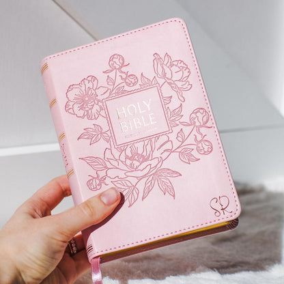 Custom Name Pink Bible with Name Engraved Customized Bible Gift for Women Bible Study Gift KJV Engraved Bible Gift for Christian Women