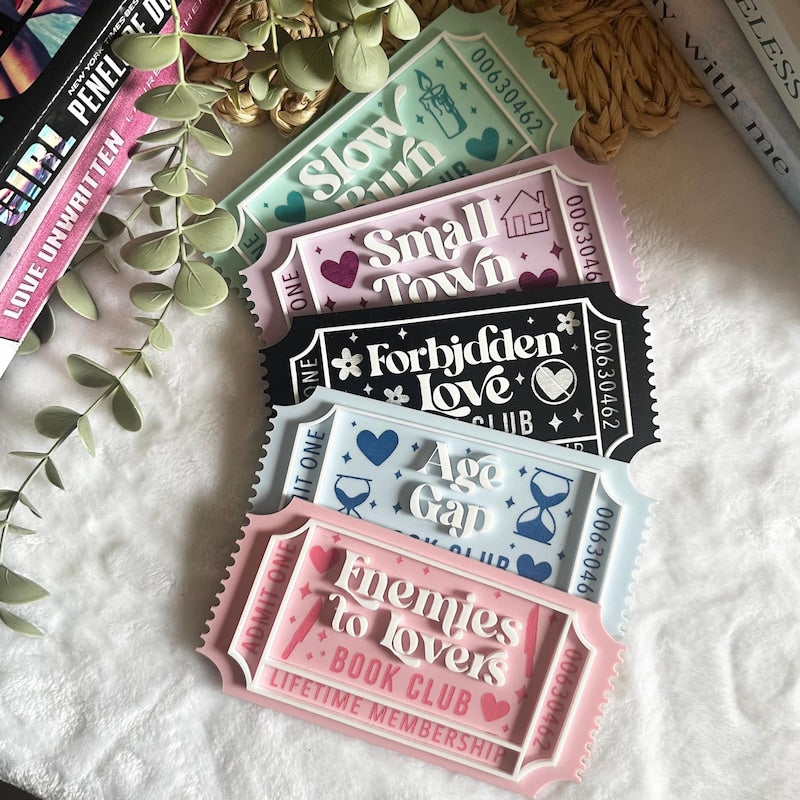Bookish Ticket | Bookclub Ticket | Bookshelf Decor | Bookish Decor | Romance Books | Bookworm | Book Lover